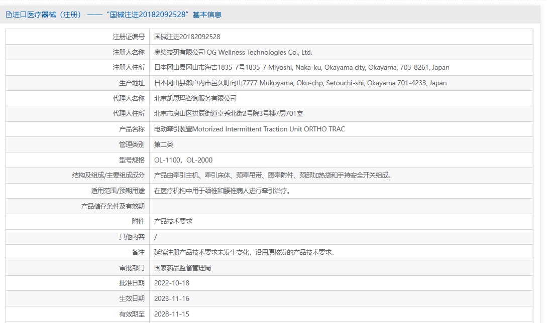 注册证正在上产中急需致电获取
